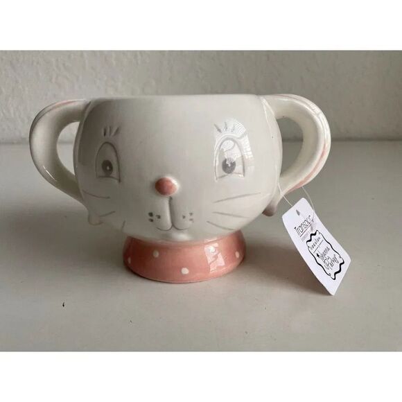 Easter Dottie Bunny Ceramic Short Mug Spring Johanna Parker Transpac NEW - Picture 1 of 12